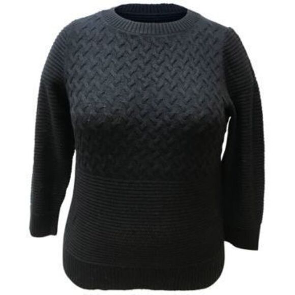 Karen Scott Plus Size Mixed-Stitch Sweater - Picture 1 of 1